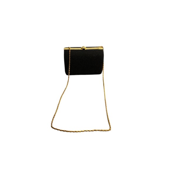 Whiting & Davis Handbags - Vintage Whiting & Davis Black Mesh Evening Bag Purse with Gold Chain Strap